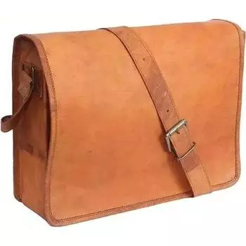 Винтажная кожаная сумка-мессенджер для ноутбука, мужская, коричневая 11 x 9 x 3 in коричневый