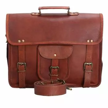 Винтажная кожаная сумка-мессенджер Expert, кожаный мужской портфель для ноутбука 15 x 11 x 5 in коричневый