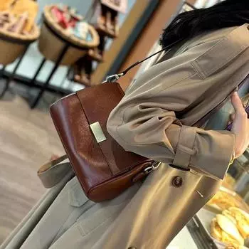 Винтажная кожаная женская сумка, большая вместительная женская сумка, новая высококачественная модная сумка-подушка из коровьей кожи на одно плечо через плечо