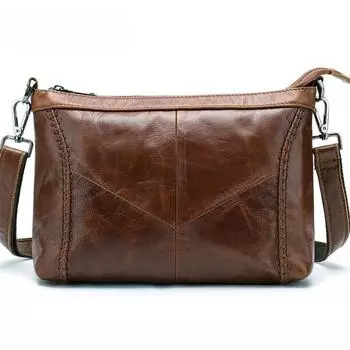 Винтажная кожаная женская сумка через плечо, маленькая квадратная сумка кофейный