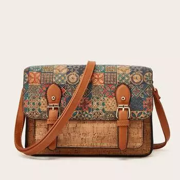 Винтажная крафт-бумага Pater Hippie Postman Messenger Bag Casual Retro Chic Boho Ethnic Gpsy Ibiza Street Средний размер Боковая сумка через плечо