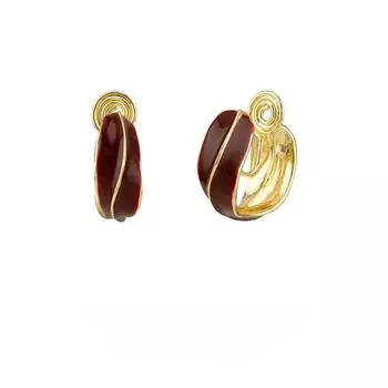 Винтажная красная ушная катушка противомоскитная спираль ушной зажим без проколотого зажима на серьги для wonen