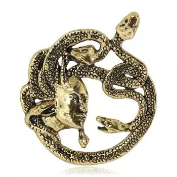 Винтажная креативная брошь Медуза, персонализированная булавка в стиле хип-хоп, универсальные аксессуары, корсаж
