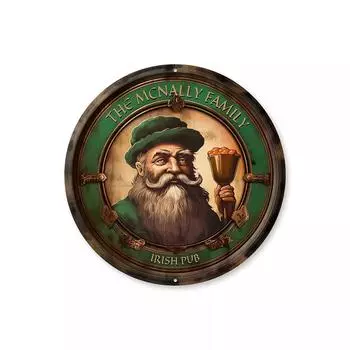Винтажная круглая деревянная вывеска ирландского паба, настенная табличка в стиле ретро для американского домашнего декора One Size