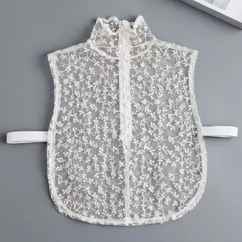 Винтажная кружевная цветочная рубашка блузка съемный воротник женский съемный свитер полурубашка аксессуары для одежды однотонный воротник