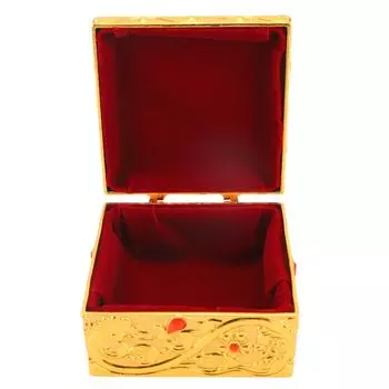 Винтажная кубическая шкатулка для драгоценностей, антикварный футляр для безделушек, металлический сундук, органайзер для сережек, колец, ожерелий