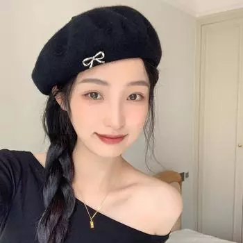 Винтажная куполообразная шляпа, милая шляпа с бантом, элегантный головной убор на зиму и осень