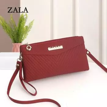 Винтажная квадратная маленькая квадратная сумка через плечо женская однотонная сумка через плечо из искусственной кожи высокого качества 22x3x12cm вино красного