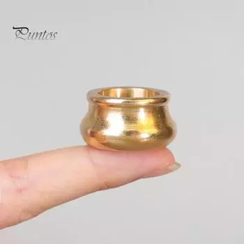 Винтажная латунная мини-курильница, устойчивая к деформации, мини-компактная ароматерапия, украшение для дома, держатель для благовоний золотистый