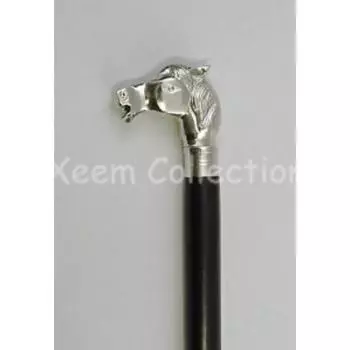 Винтажная латунная ручка, деревянная трость, дизайнерская голова лошади, викторианская трость