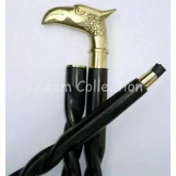 Винтажная латунная ручка Egal Head, деревянная трость, а не колба, трость, подарок ручной работы