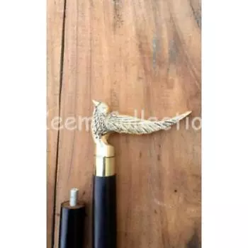 Винтажная латунная ручка с головой птицы в античном стиле, дизайнерская деревянная трость, трость