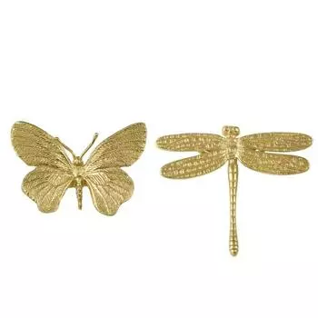 Винтажная латунная ручка в виде бабочки/стрекозы мебельная фурнитура ручки для ящиков шкафа мебель Butterfly/Style 2