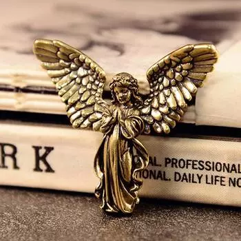 Винтажная латунная статуэтка ангела-купидона, симпатичные медные фигурки купидона, изысканные благословенные фигурки ангела-хранителя