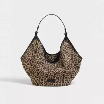 Винтажная леопардовая сумка через плечо для женщин, большая вместительная сумка через плечо, роскошная дизайнерская сумка из мягкой кожи