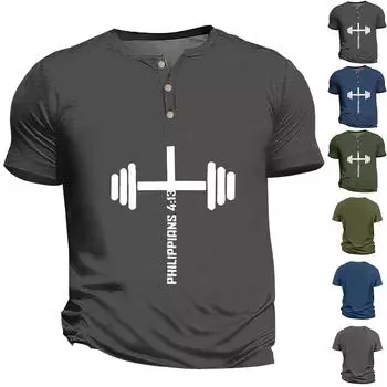 Винтажная летняя мужская футболка, уличная одежда, 3 пуговицы, свободная одежда, футболка с коротким рукавом и принтом L синий