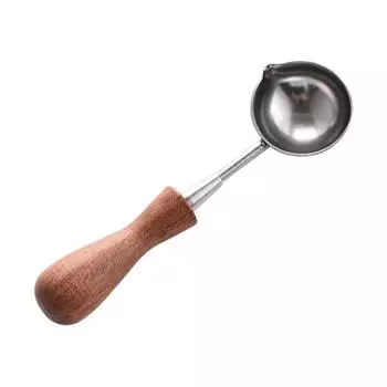 Винтажная ложка для запечатывания воска с сургучной печатью, деревянная ручка в стиле ретро, нержавеющая ложка для плавления воска number 4