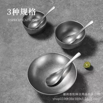 Винтажная ложка из нержавеющей стали 304 для еды, суповая ложка, высококачественная изысканная посуда, креативный домашний уют