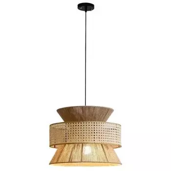 Винтажная люстра из пеньковой веревки в стиле ваби-саби ручной работы для ресторана, бара, кафе, столовой, подвесные светильники, подвесной светильник 40CM