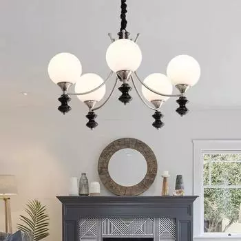 Винтажная люстра Magic Bean Bauhaus — ретро-лампа из массива дерева для элитной гостиной во французском стиле Includes Light Source, Three Colors