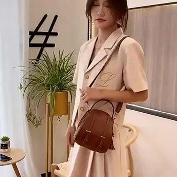 Винтажная маленькая сумка через плечо, женская мягкая сумка через плечо из искусственной кожи 17*10*18cm чёрный