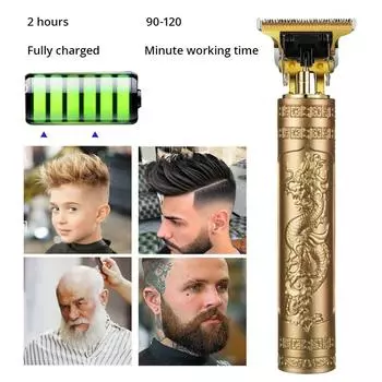 Винтажная машинка для стрижки волос T9, беспроводная машинка для стрижки волос, машинка для стрижки бороды, аккумуляторная электробритва для мужчин