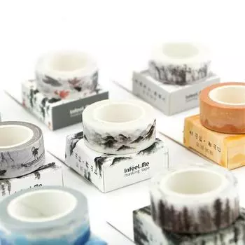 Винтажная маскирующая лента в китайском стиле в стиле ретро, милая декоративная лента для украшения дома, студента