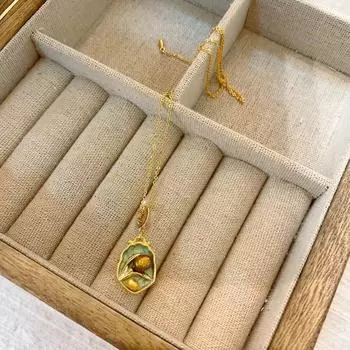 Винтажная масляная живопись, кулон из натурального пресноводного жемчуга, ожерелье из изысканного жемчуга, женское, в средневековом стиле, легкая роскошь, уникальное женское