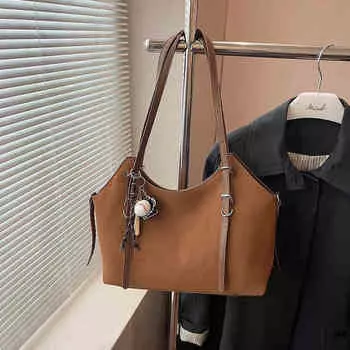 Винтажная матовая женская сумка-тоут, модные универсальные текстурированные сумки для поездок на работу, однотонные женские сумки через плечо