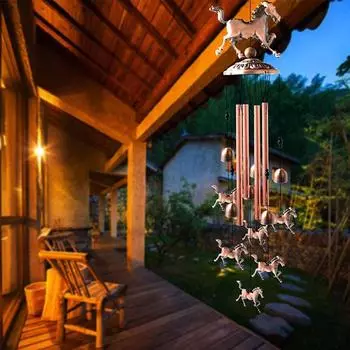 Винтажная медная подвеска в виде лошадиной подвески с подвеской из алюминиевых трубок для балкона и двора CHINA