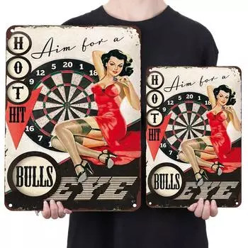 Винтажная металлическая девушка Blechschild rechteckig Eisen Gemlde Wand Zuhause Bar Dekor 3 1