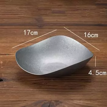 Винтажная металлическая обеденная тарелка в индустриальном стиле из нержавеющей стали для кемпинга на открытом воздухе, блюда для западной кухни, французская тарелка для костей