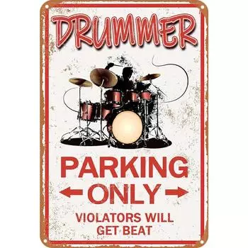 Винтажная металлическая пластина барабанная установка прямоугольная железная картина настенное искусство домашний бар декор A 1