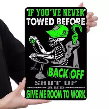 Винтажная металлическая пластина Дай мне место для работы Прямоугольная железная картина Декор 20x30 см