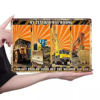 Винтажная металлическая пластина «Mein Lehrer» с рисунком Eisen Gemlde Wanddekoration 30 x