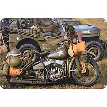 Винтажная металлическая пластина Moto прямоугольная железная картина настенное искусство домашний декор 40x30 см #