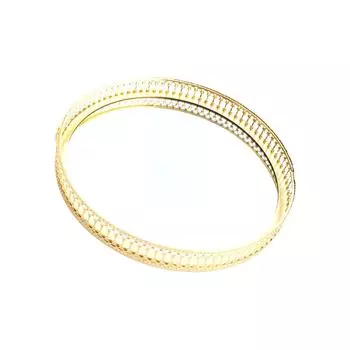 Винтажная металлическая пластина, поднос для туалетного столика, элегантное декоративное зеркало 25cm