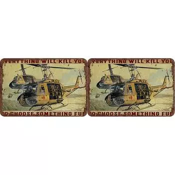 Винтажная металлическая пластина вертолеты прямоугольная железная картина домашний декор 40x30 см