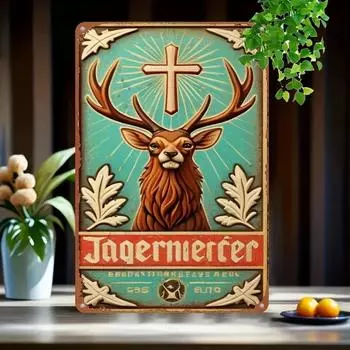 Винтажная металлическая табличка Jagermeister, настенное искусство из алюминия в деревенском стиле. Юмористическая и вдохновляющая табличка для дома, кафе, гаража в стиле ретро. 20x30cm белый