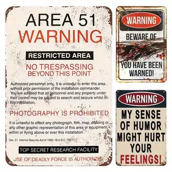 Винтажная металлическая табличка с предупреждением, прямоугольная железная картина, настенное искусство, домашний бар, декор 1
