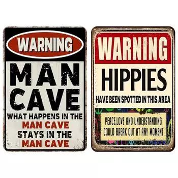 Винтажная металлическая табличка с предупреждением, прямоугольная железная картина, настенное искусство, домашний бар, декор -G 2