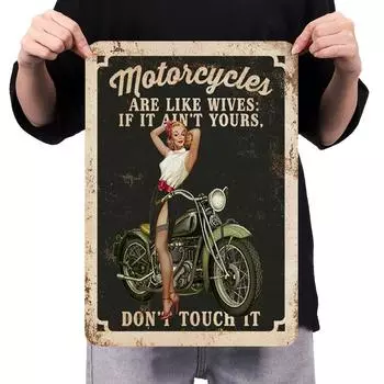 Винтажная металлическая тарелка Девушка прямоугольная железная картина настенное искусство бар Декор 30x40 см