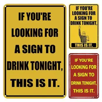 Винтажная металлическая тарелка для питья прямоугольная железная картина настенное искусство домашний бар декор 1