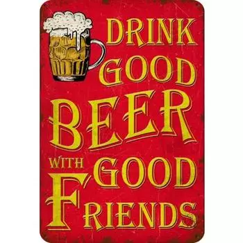Винтажная металлическая тарелка с пивом, прямоугольная, железная картина, настенное искусство, домашний бар, декор -G 2