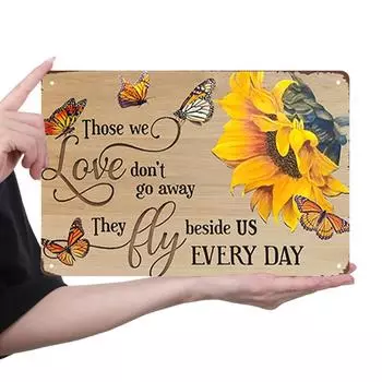 Винтажная металлическая тарелка Те, кого мы любим, не уходят Прямоугольная железная картина 30x20 см