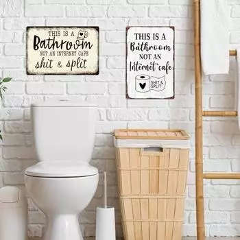 Винтажная металлическая жестяная вывеска для вечеринки, настенный художественный декор, саркастический жестяной настенный знак для домашнего туалета, ванной комнаты, декор A