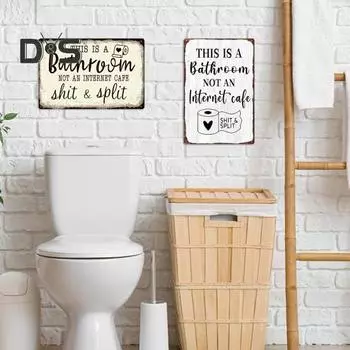 Винтажная металлическая жестяная вывеска для вечеринки, настенный художественный декор, саркастический жестяной настенный знак для домашнего туалета, ванной комнаты, декор F