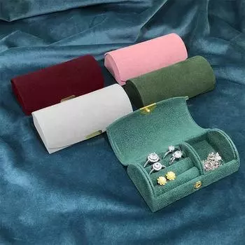 Винтажная мини-зеленая шкатулка для украшений ручной работы, шкатулка для украшений для свадебной принцессы, портативная шкатулка для хранения украшений, дорожный футляр для хранения, элегантный светло-серый