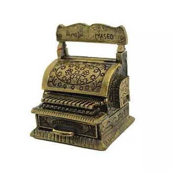 Винтажная миниатюрная коллекция кассовых аппаратов с резьбой и открытой розыгрышем для кукольного домика 1/12