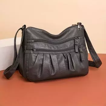 Винтажная многослойная сумка через плечо, ретро-сумка через плечо из ПУ, женская модная сумочка и кошелек фиолетовый